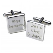 Square Happy Anniversary Personalised Cufflinks