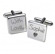 Square With Love Personalised Cufflinks