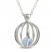 Sphere Of Life ' Birthstone ' Pendant For March - Blue Topaz