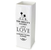 Personalised Ceramic 'Full Of Love' Square Vase