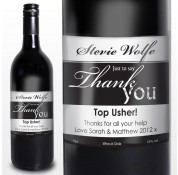 Thank You Label Personalised Red Wine
