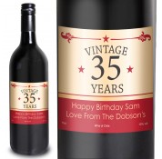Red Vintage Numbers  Personalised Red Wine