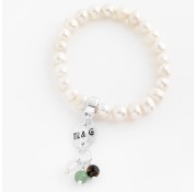 Pearl Bracelet With Personalised Initial Charm