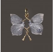 Waxing Poetic Sterling Silver & Brass Rope Flutterby Charm / Pendant