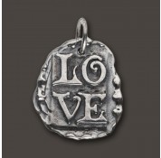Waxing Poetic Sterling Silver Spirit Stamp Pendant - Love