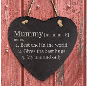 Personalised Definition of 'Mummy' Heart Slate Keepsake