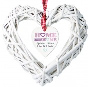 Personalised Home Sweet Home Wicker Heart Decoration
