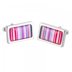 Sonia Spencer Chunky Dome Cufflinks - Pink Barcode