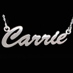 Personalised Sterling Silver 'Carrie' Style Name Necklace