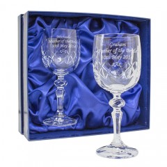 Personalised Pair of Engraved Crystal Wine Glasses