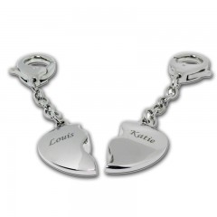 Personalised Two Hearts Keyring