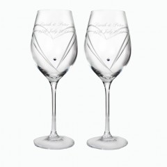 Personalised Swarovski Heart Wine Glasses