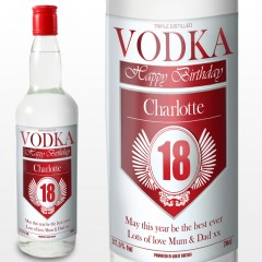Personalised Birthday Age Label Vodka Bottle