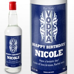 Personalised Blue & Silver Label Vodka