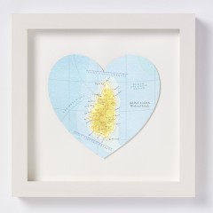 St. Lucia Map Heart