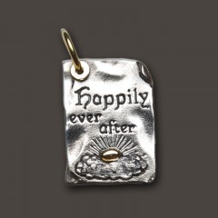 Waxing Poetic Sterling Silver & Brass Story Book Page Charm - Happily Ever After
