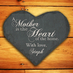 Personalised 'Mother is the Heart of the Home'  Slate Heart Keepsake