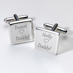 Personalised 'Who Loves Daddy' Cufflinks