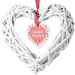 Personalised Floral Wicker Heart Decoration